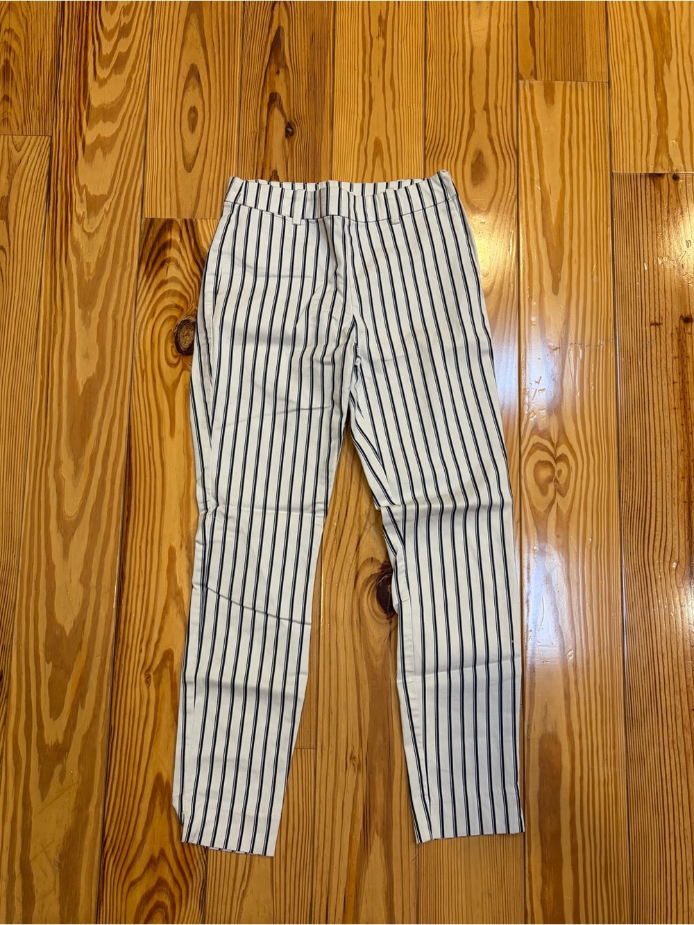 White & Black Vertical Stripe Trousers
